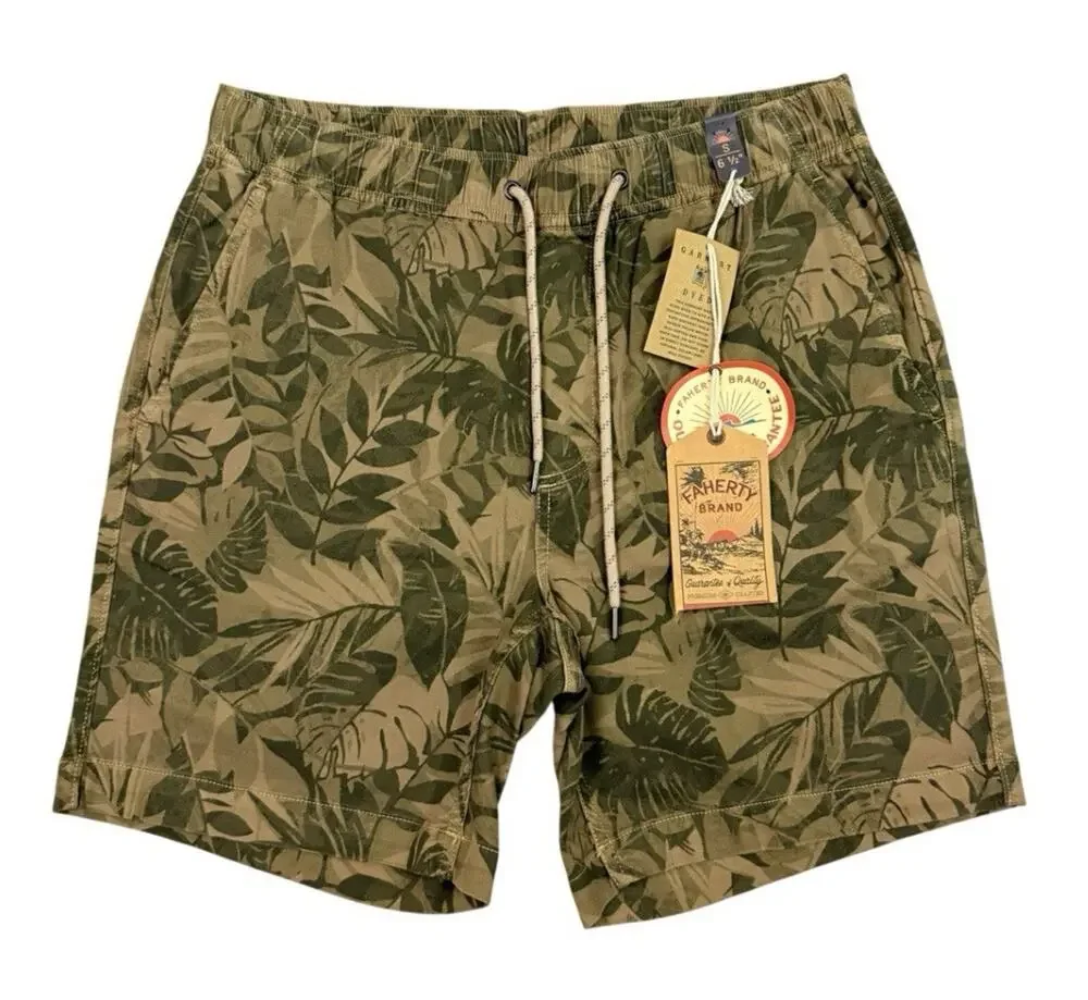 Faherty Shorts Mens Small Jungle Tropical Drawstring Pull On 6.5